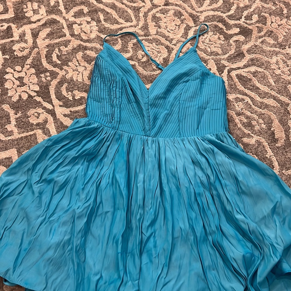 Blue Pleated romper